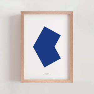 Blue von Ellswertige Kelly 2001, Geometrische abstrakte Kunst Poster, minimalistische Wandkunst, zeitgenössische abstrakte Kunst, Wohndekor Geschenk (A0556)