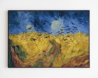 Champ de blé avec corbeaux de Vincent van Gogh 1890 | Postimpressionnisme, Paysage