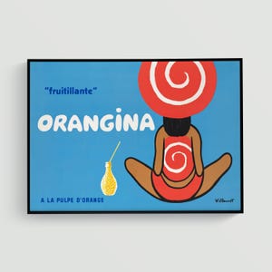 Bernard Villemot Orangina Fruitillante 1956 Poster, Vintage French Advertising Art, Retro Wall Decor, Gallery Print for Home (A0608)