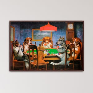 A Friend in Need by Cassius Marcellus Coolidge Poster, Dogs Playing Poker Wall Art (B4202)