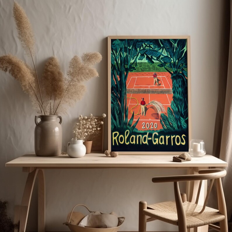 Roland Garros 2020 Poster, Pierre Seinturier, Mid Century Modern French ...