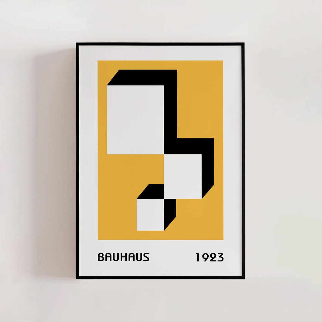 Yellow Geometric Bauhaus Poster, Bauhaus Art Print, Modernist Poster ...