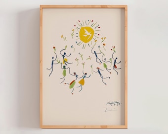 ブランドバッグ通販サイト PABLO PICASSO Framed Lithograph 1961 Friendship of Round the 絵画