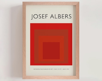Josef Albers Homage to The Square Poster, Geometric Abstract Mid Century Modern Contemporary Wall Art, Modern Gallery Wall Decor (A0677)