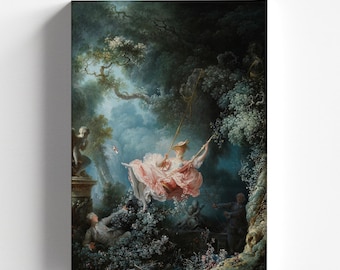 The Swing (Les Hasards heureux de L'Escarpolette) by Jean-Honoré Fragonard 1767 | Rococo Art Print (B4080)