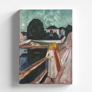 The Girls on the Bridge by Edvard Munch c.1904 | Expressionism Art Print (B4189)