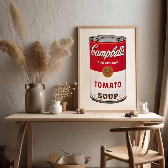 Andy Warhol Tomato Soup Print, Pop Art Poster, Campbell Soup