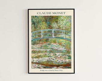 Bridge over a Pond of Water Lilies by Claude Monet  | Home Decor Poster | Housewarming Gifts
