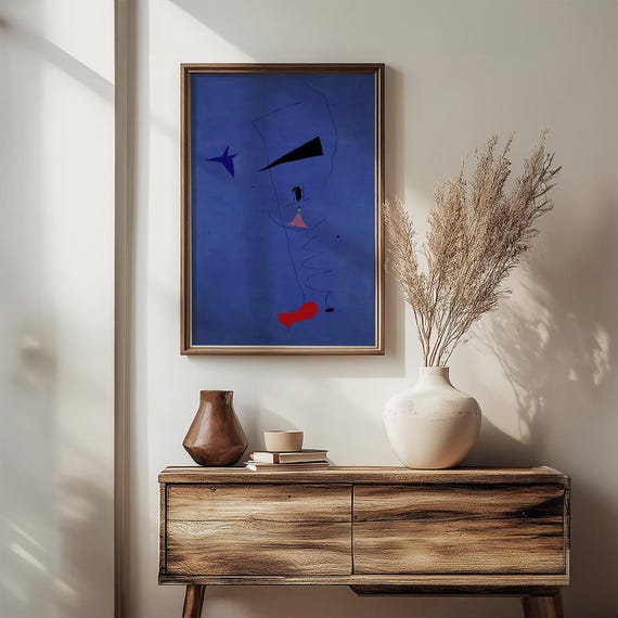 Painting (blue Star) by Joan Miró 1927 | Surrealist Art Print Painting (blue Star) by Joan Miró 1927 | Surrealist Art Print