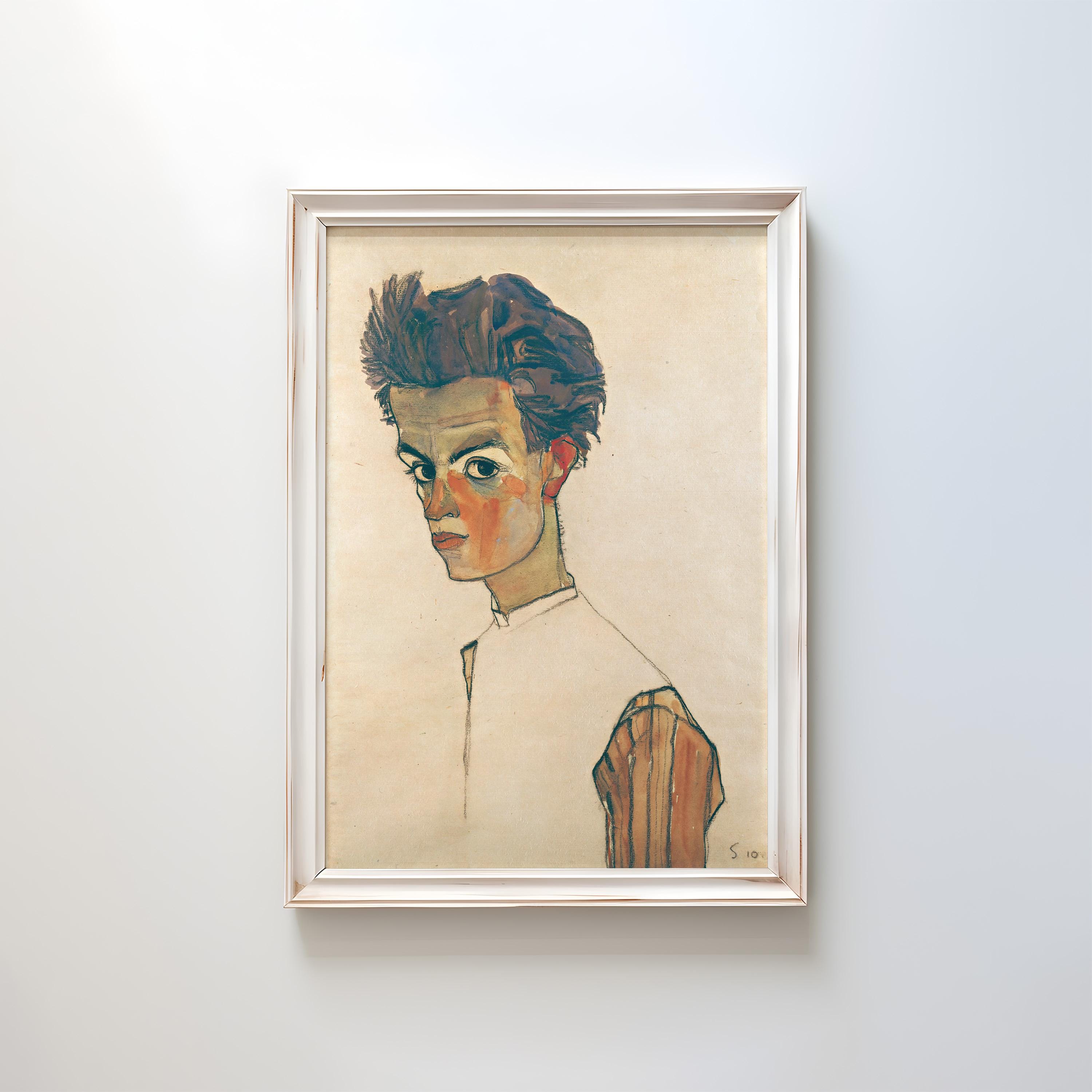 Self-Portrait with Cropped Hair Print by Frida Kahlo