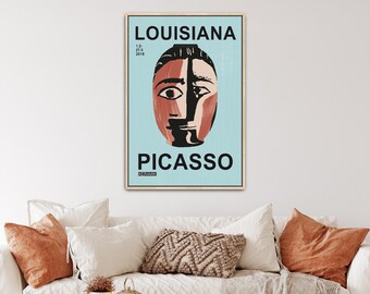 Pablo Picasso Louisiana Museum of Modern Art exhibition poster by Pablo Picasso Canvas Print | Womans Face Art, Exhibition Poster (A0094)
