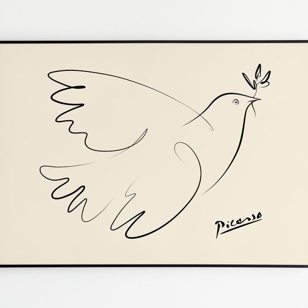 Lithographie Colombe de la paix bleue de Pablo Picasso | Affiche de décoration d'intérieur | Cadeaux de pendaison de crémaillère