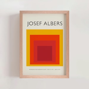 Josef Albers Homage to The Square Poster, Geometric Abstract Mid Century Modern Contemporary Wall Art, Modern Gallery Wall Decor (A0675)