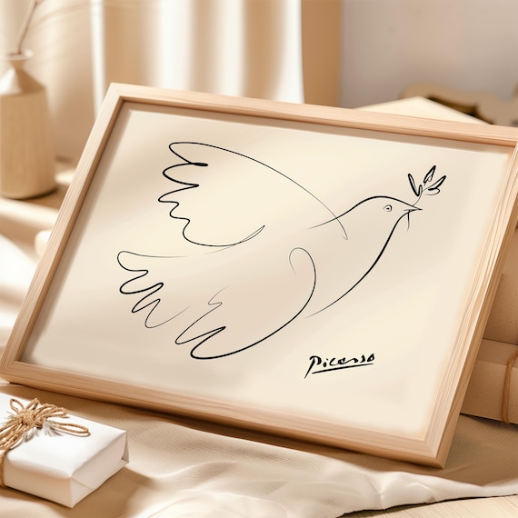 ピカソ 額装 「Blue dove with flowers」 Lot 867: Two Pablo Picasso Framed Lithographs, Blue Dove