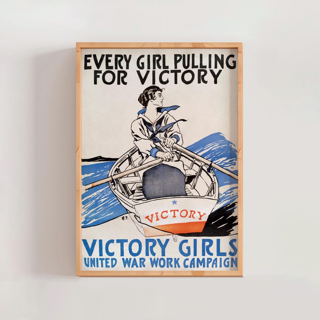 Every Girl Pulling for Victory Poster by Edward Penfield | Vintage