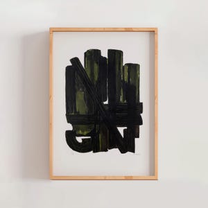 Stampa di Pierre Soulages, Eau-forte n. 8 (R. VIII), arte astratta, litografia, arte murale vintage, decorazione murale moderna per gallerie, arredamento per la casa (A0349)