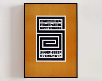 Secession Plakat Ausstellung Exhibition Poster 1912 by Richard Harlfinger, Vintage Art Nouveau Art, Vienna Secession, Home Decor (A0411)