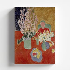 Plum Blossoms, Green Background by Henri Matisse 1948 | Fauvist Still Life Art Print (B4795)