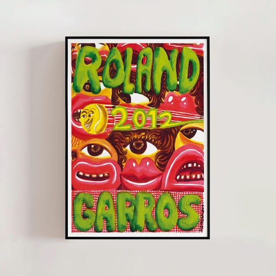ハワード ベアレンズ ラ ガーノ　アートポスター　額 Roland Garros French Open 2012 Poster, Hervé Di Rosa, Modern