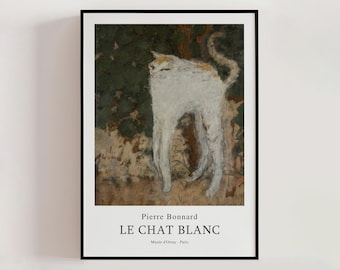 Le Chat Blanc (The White Cat) by Pierre Bonnard 1894 Poster, Vintage French Modern Wall Decor, Retro Wall Decor, Cat Home Decor (A0598)