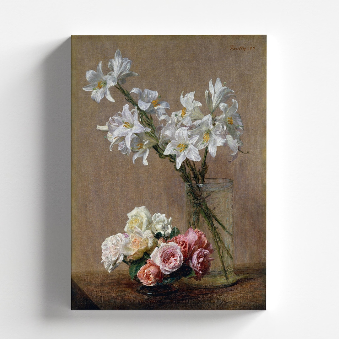Roses and Lilies by Henri Fantin-latour 1888 | Realism Art Print