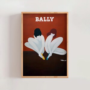 Bally Lotus Poster by Bernard Villemot, Mid Century Modern French Wall Art, Modern Gallery Wall Decor, Living Room Home Decor (A0602)