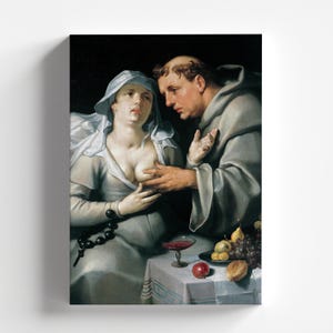 Ein Mönch und eine Nonne von Cornelis van Haarlem 1591 | Nordische Renaissance Kunstdruck (D1157)