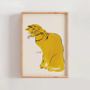 Andy Warhol Cat Name Sam Poster Print, Animal Art, Warhol Cat Art Drawing, Famous Art Print, Modern Gallery Wall Home Decor (A0181)