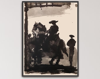 Untitled from Toros y Toreros by Pablo Picasso Poster Print | Horse Riding Art, Picasso Drawing (B0509)