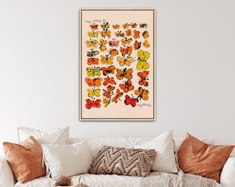 Happy Butterfly Day by Andy Warhol Canvas Print | Butterfly Art, Butterfly Print (B0574)