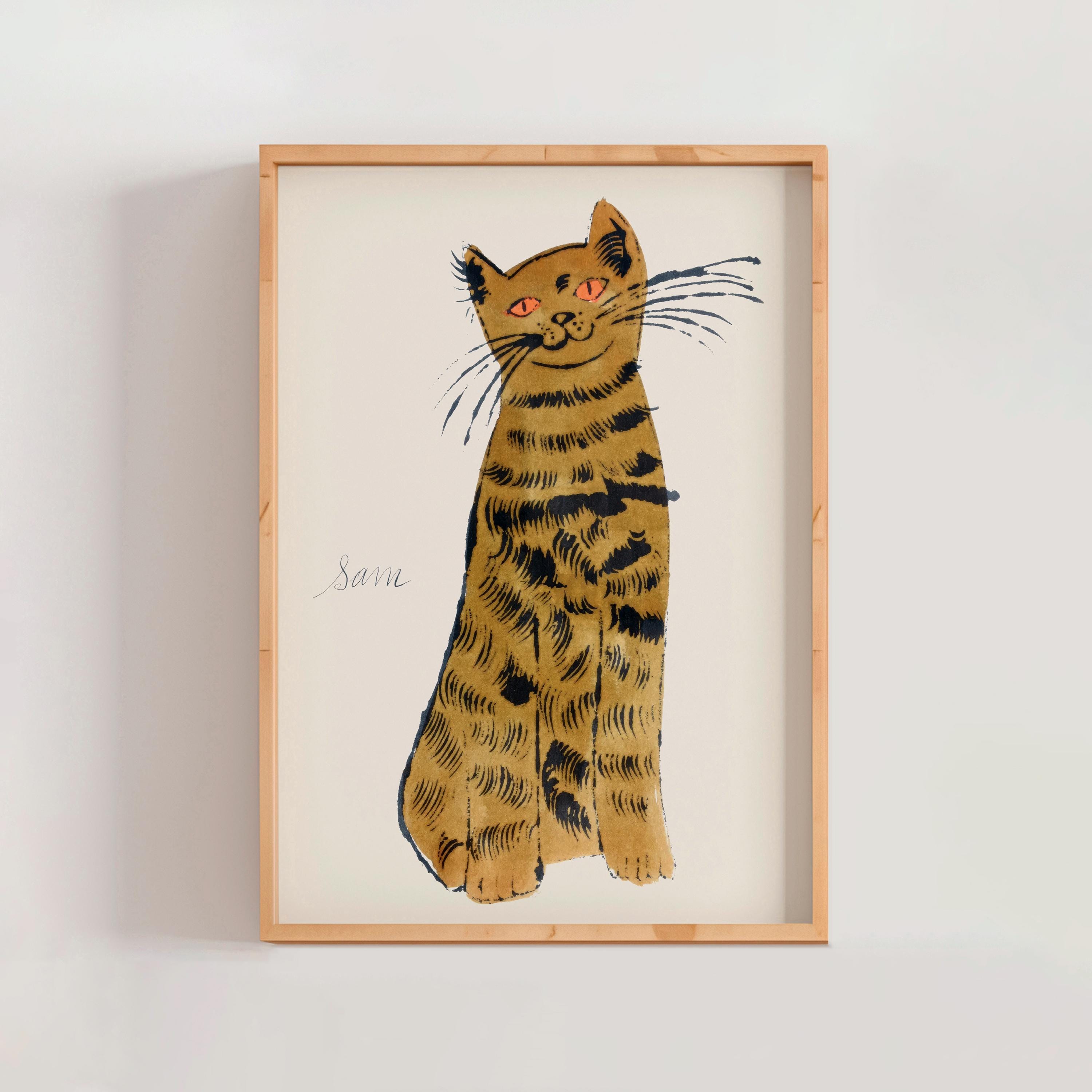 Andy Warhol Cat Name Sam Poster Print, Animal Art, Warhol Cat Art