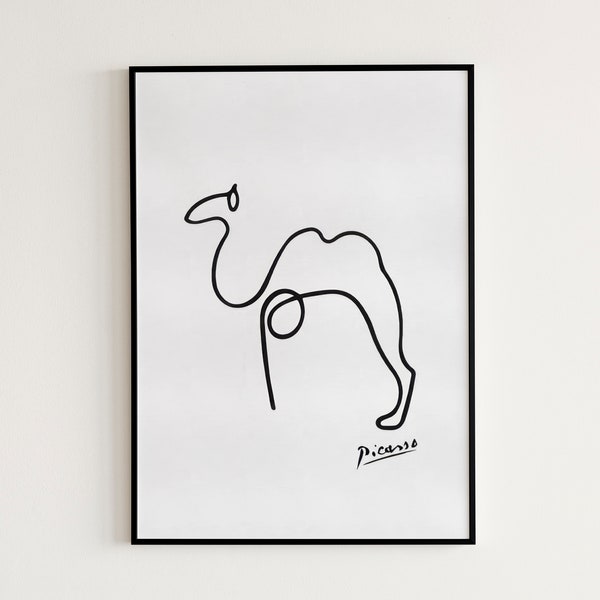 Pablo Picasso Line Art Poster Animal Drawing Print - Camel | Home Decor Poster | Housewarming Gifts | Birthday Gift Idea