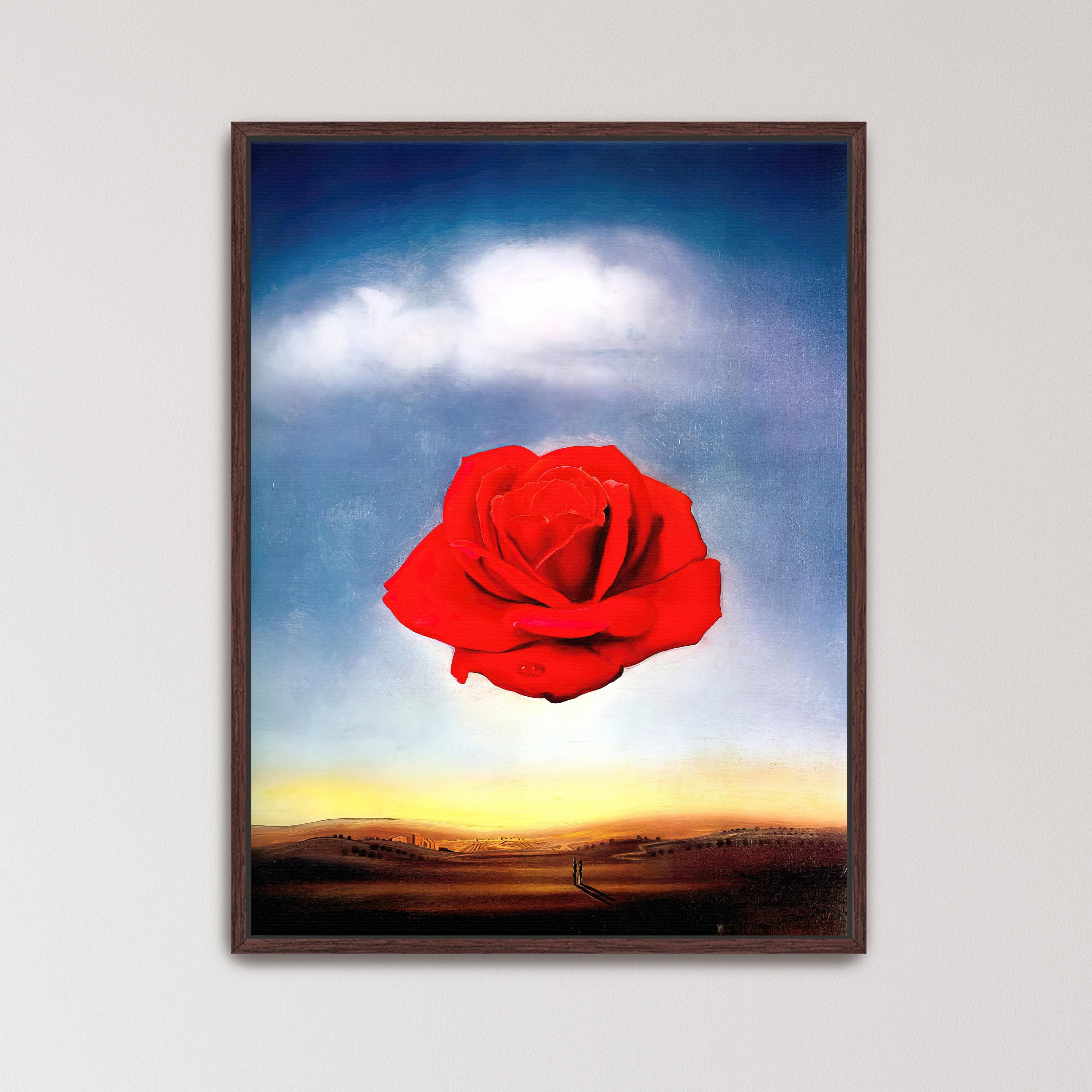Meditative Rose by Salvador Dali | Surreal Red Rose Canvas Wall