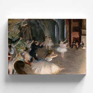 The Rehearsal of the Ballet on Stage by Edgar Degas 1874 | Impressionism Art Print (B4569)