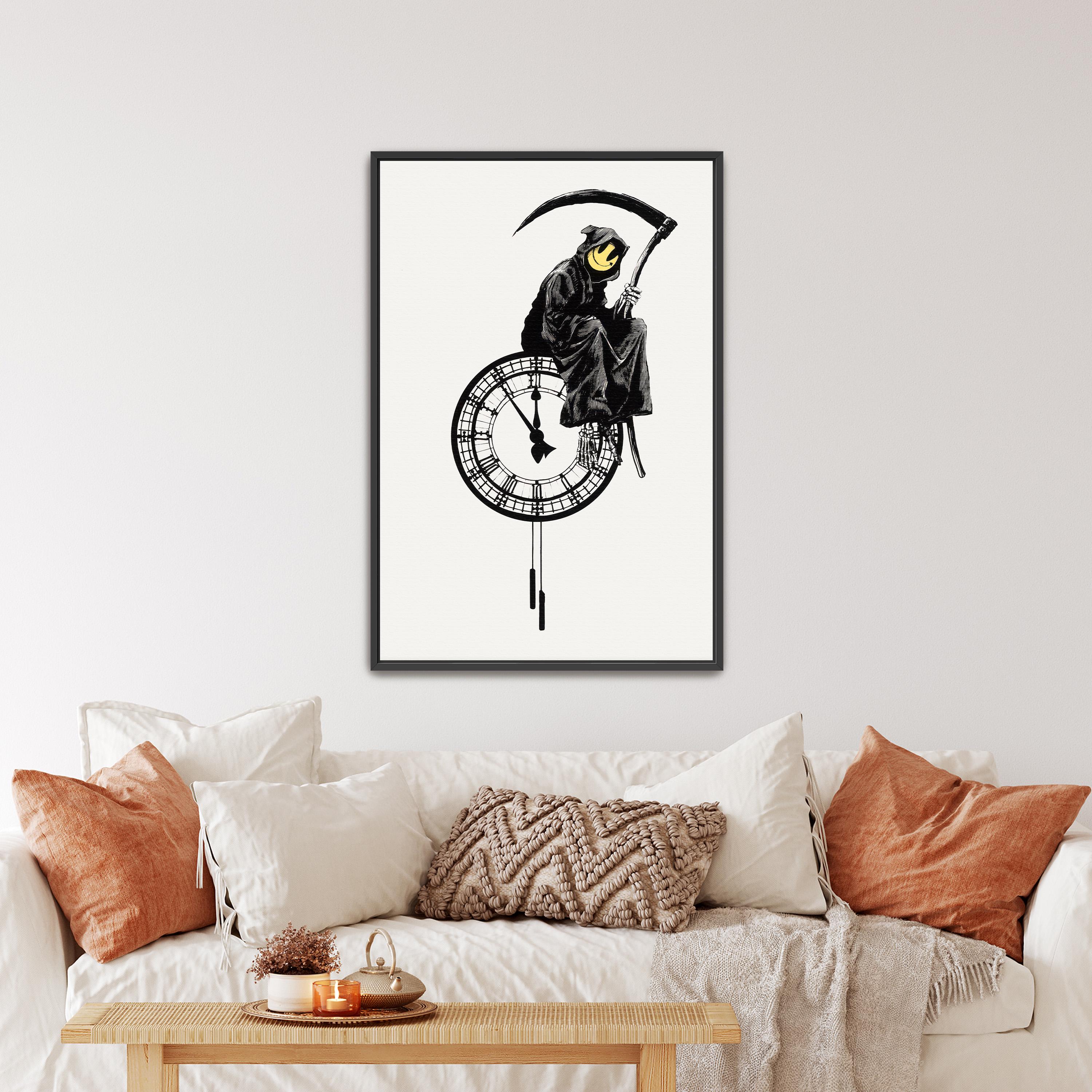 Grin Reaper by Banksy | Skeleton Street Art Graffiti Canvas Wall