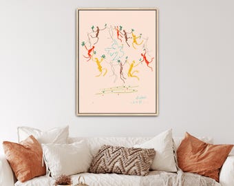 The Youth Circle (La Ronde de la Jeunesse) by Pablo Picasso Canvas Print | Group Of People Art, Green Leaf Dance Art (B8341)