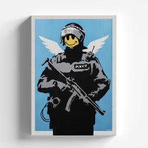 Banksy – Flying Copper 20x30 & 24x36 Bright White Satin