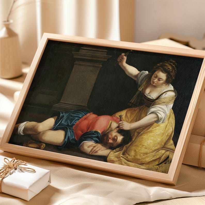Jael And Sisera By Artemisia Gentileschi 1620 Baroque Art Print jael-and-sisera-by-artemisia-gentileschi-1620-baroque-art-print
