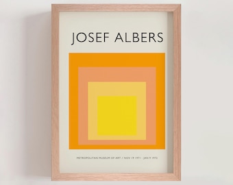 Josef Albers Homage to The Square Poster, Geometric Abstract Mid Century Modern Contemporary Wall Art, Modern Gallery Wall Decor (A0670)