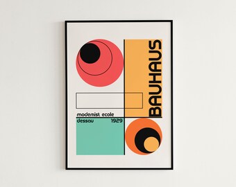 Bauhaus Retro Muster Ausstellungsdruck | Poster | Einweihungsparty Geschenke