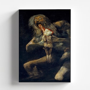 Saturn Devouring His Son from &#39;The Black Paintings&#39; by Francisco Goya 1819-23 | Romanticism Art Print (B3183)