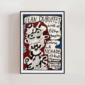 Jean Dubuffet Paris Exhibition Poster 1968, French Modern Mid Century Vintage Abstract Expressionism Vintage Gallery Poster (A0419)