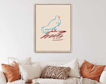 The Dove by Pablo Picasso Canvas Print | Bird Art, Dove Illustration (B8360)