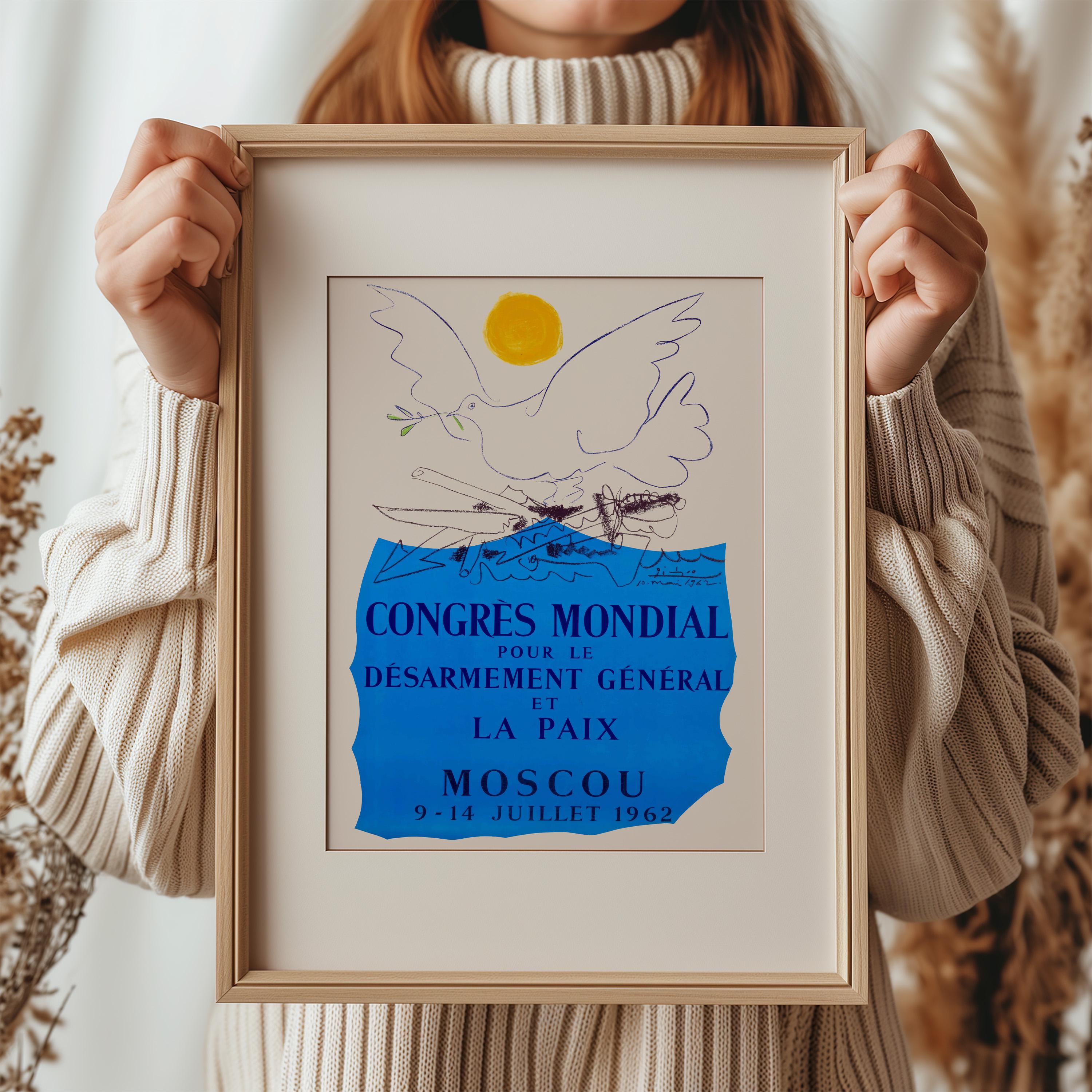 ピカソ 色紙 Pour le mouvement de la paix 1953 Congres National du