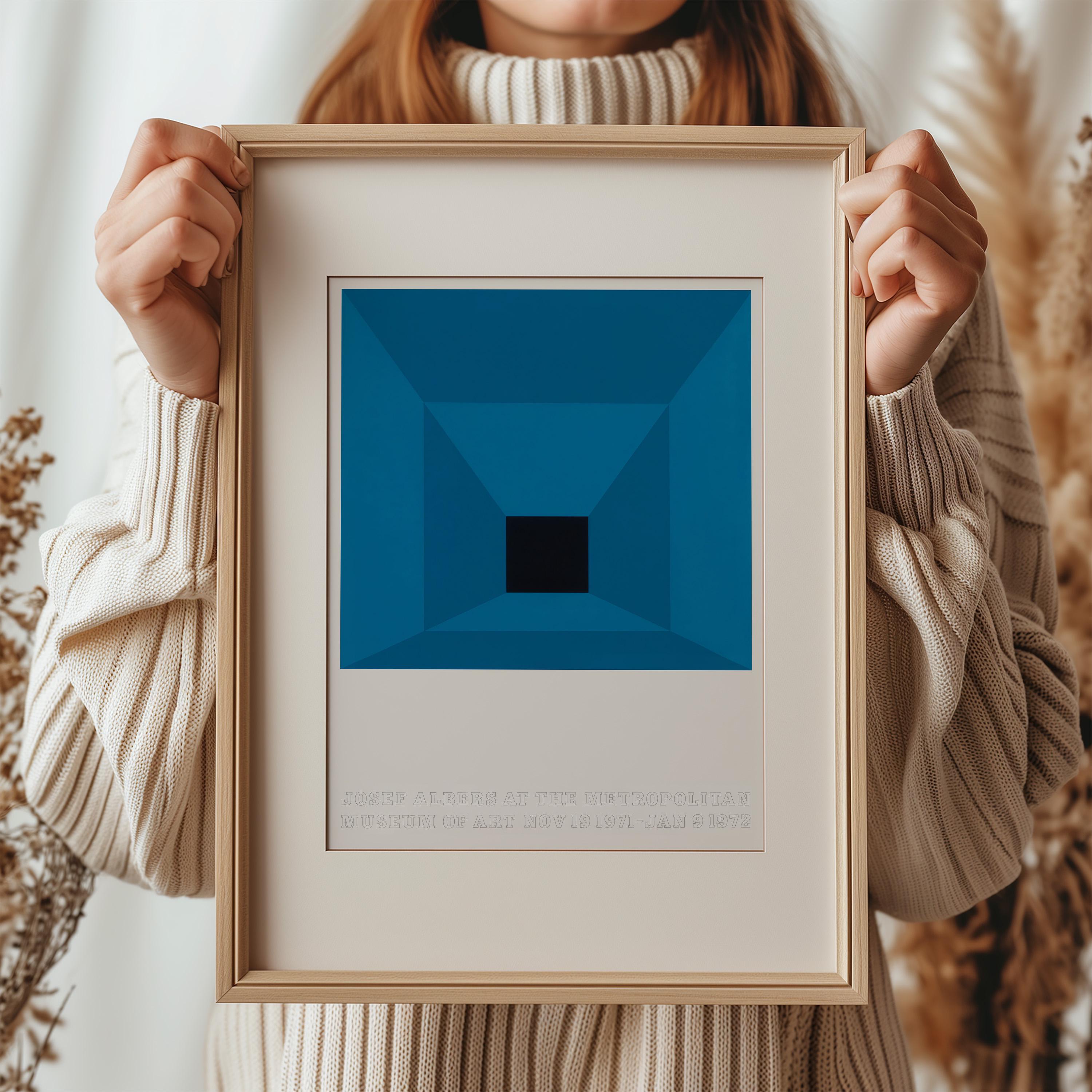 Josef Albers アートポスター 額無し　未使用 Josef Albers Vintage 1971 Mid Century Modern Museum Exhibition