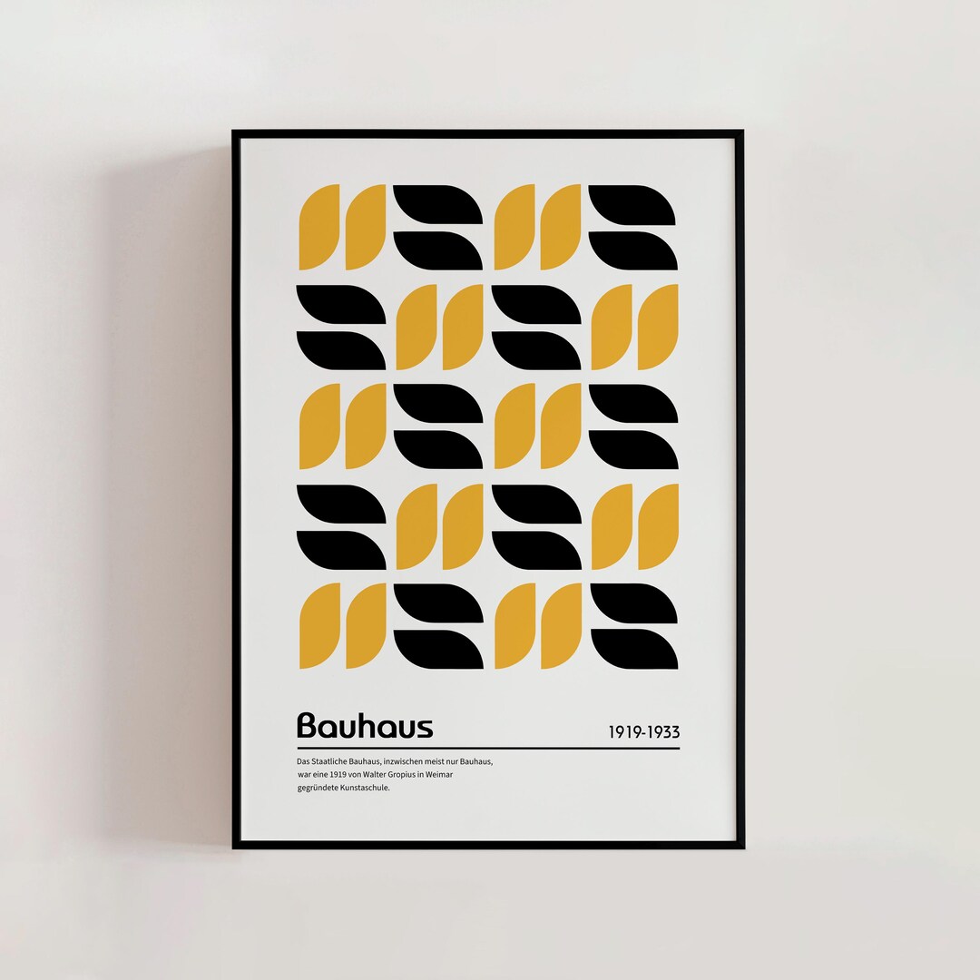 Yellow Geometric Bauhaus Poster, Bauhaus Art Print, Modernist Poster ...