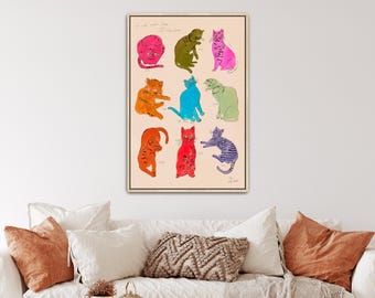 25 Cats Named Sam Collage by Andy Warhol Canvas Print | Cat Art, Collage Art (B0579)