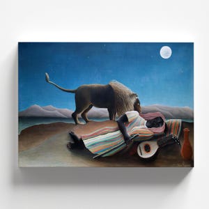 La gitana dormida de Henri Rousseau 1897 / Impresión de arte naif (B4159)