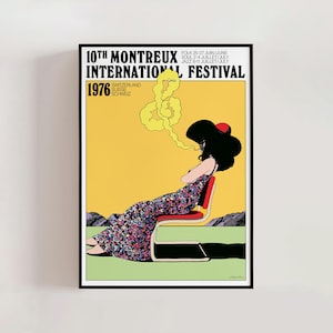 Festival de Jazz Montreux 1976 Jazz Poster, Milton Glaser, Vintage Jazz Music Concert Art Poster (A0439)