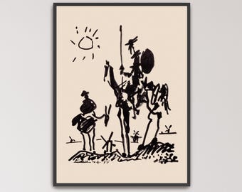 Don Quixote by Pablo Picasso Poster Print | Don Quixote Art, Man On Horse Print (B0506)